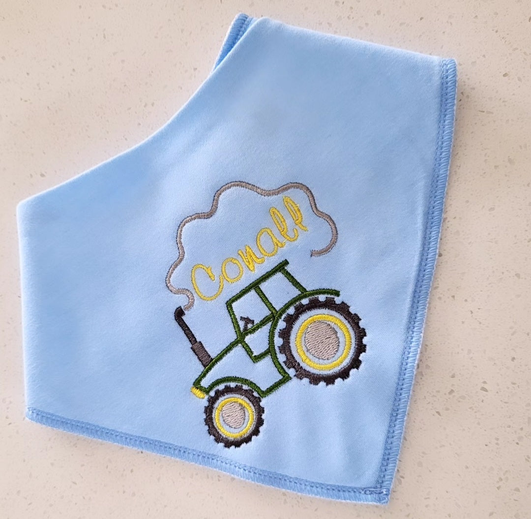 Budding farmer baby bib