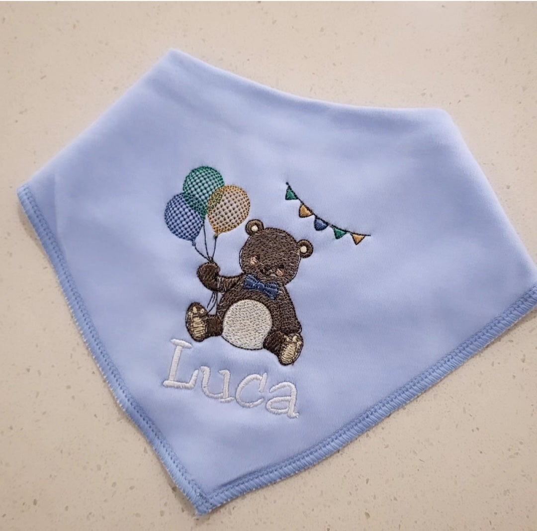 Personalised teddy bear bib