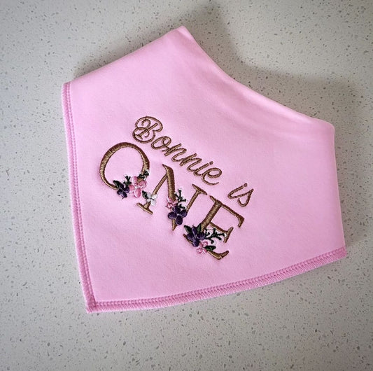 Personalised 'ONE' birthday bib