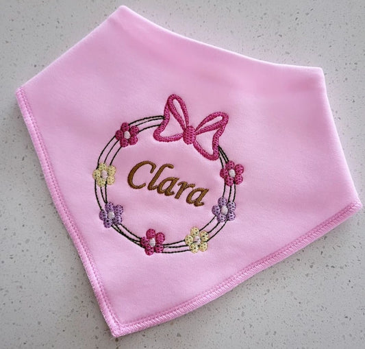 personalised daisy chain baby bib