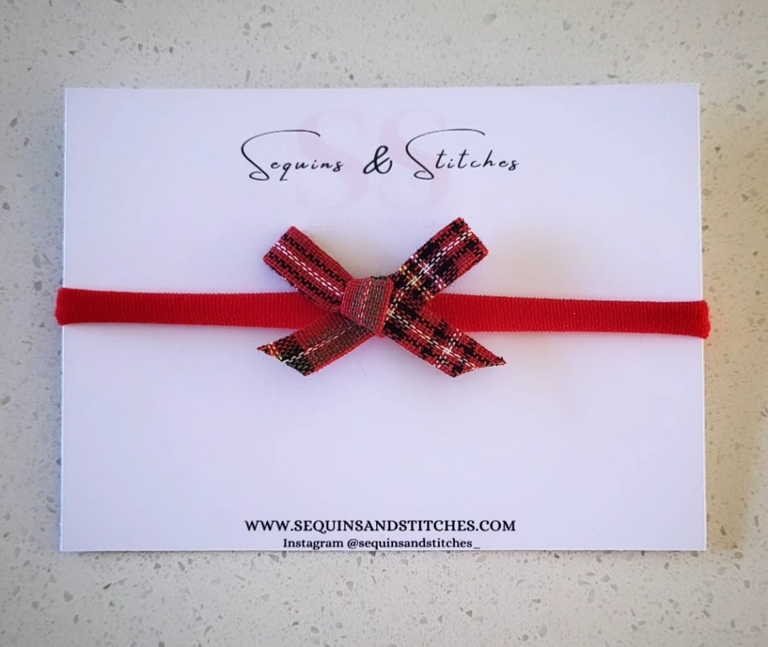 Mini handtied tartan bow