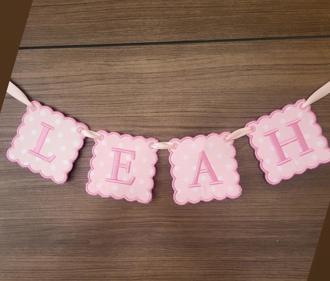 Bespoke childrens name banners - made to order
