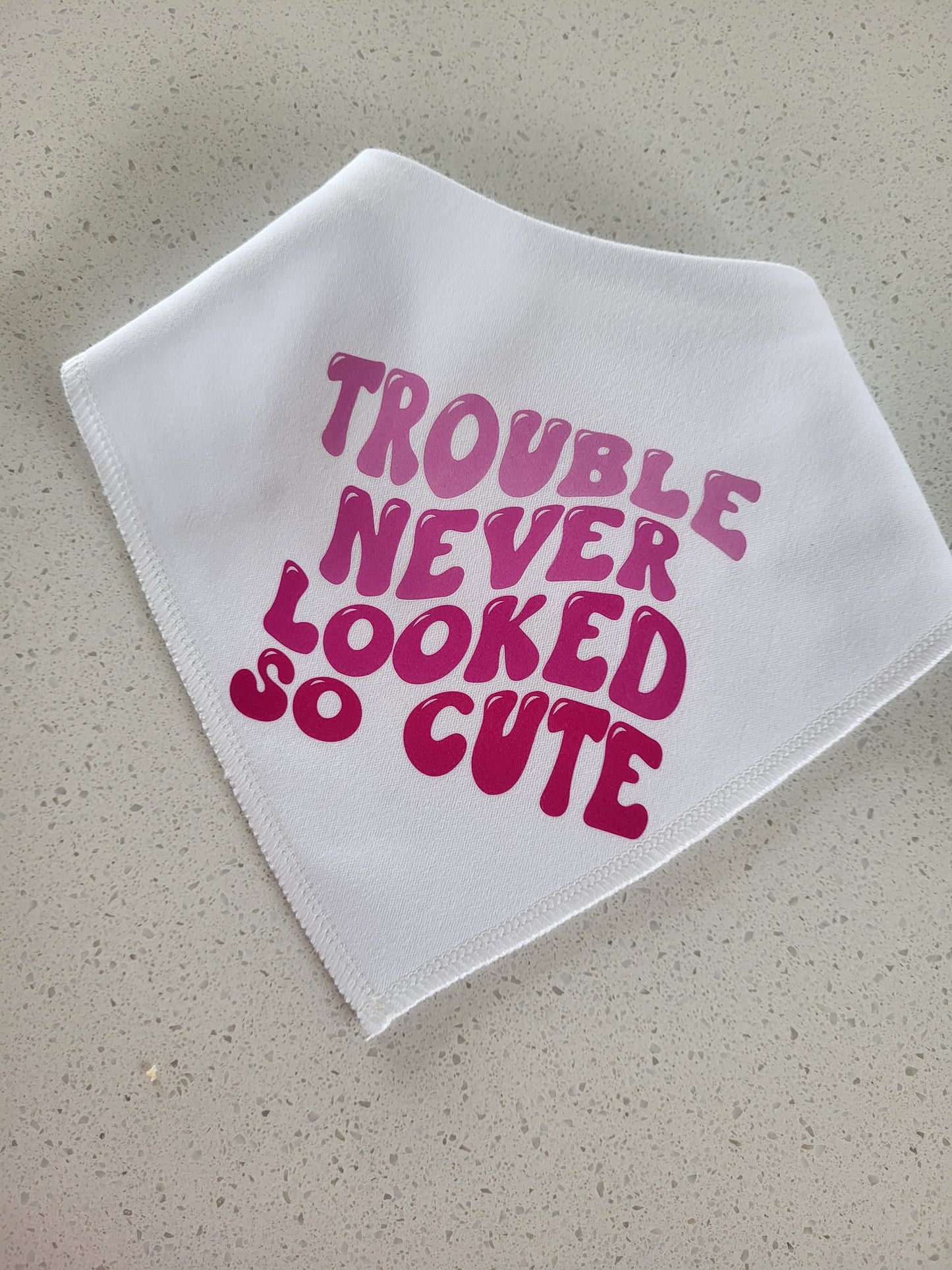 Trouble never looked so cute bib