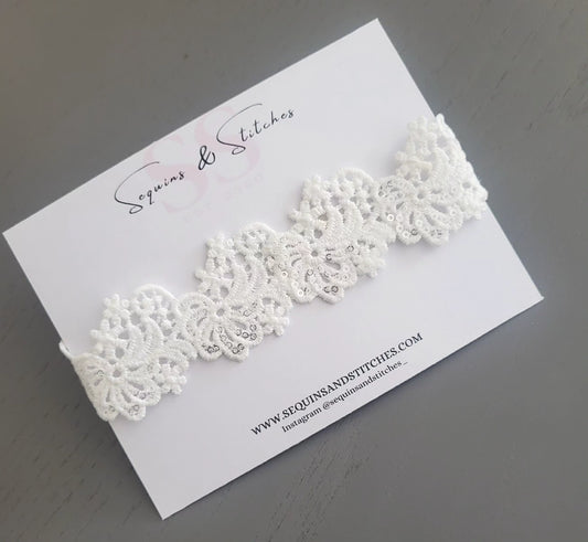 Sparkling lace headpiece