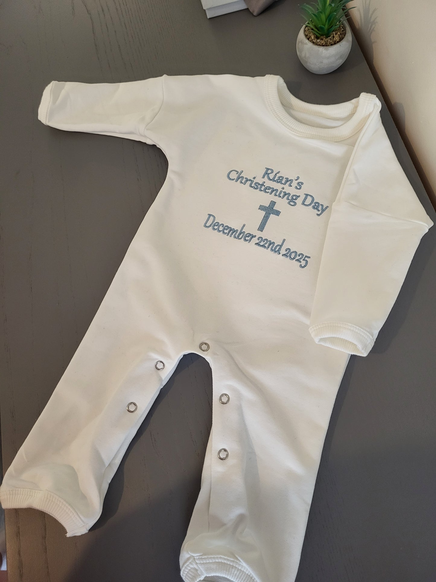 Personalised christening babygrow