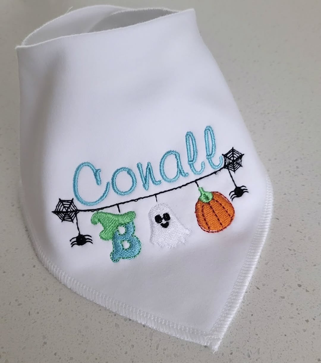 Boys personalised halloween bib