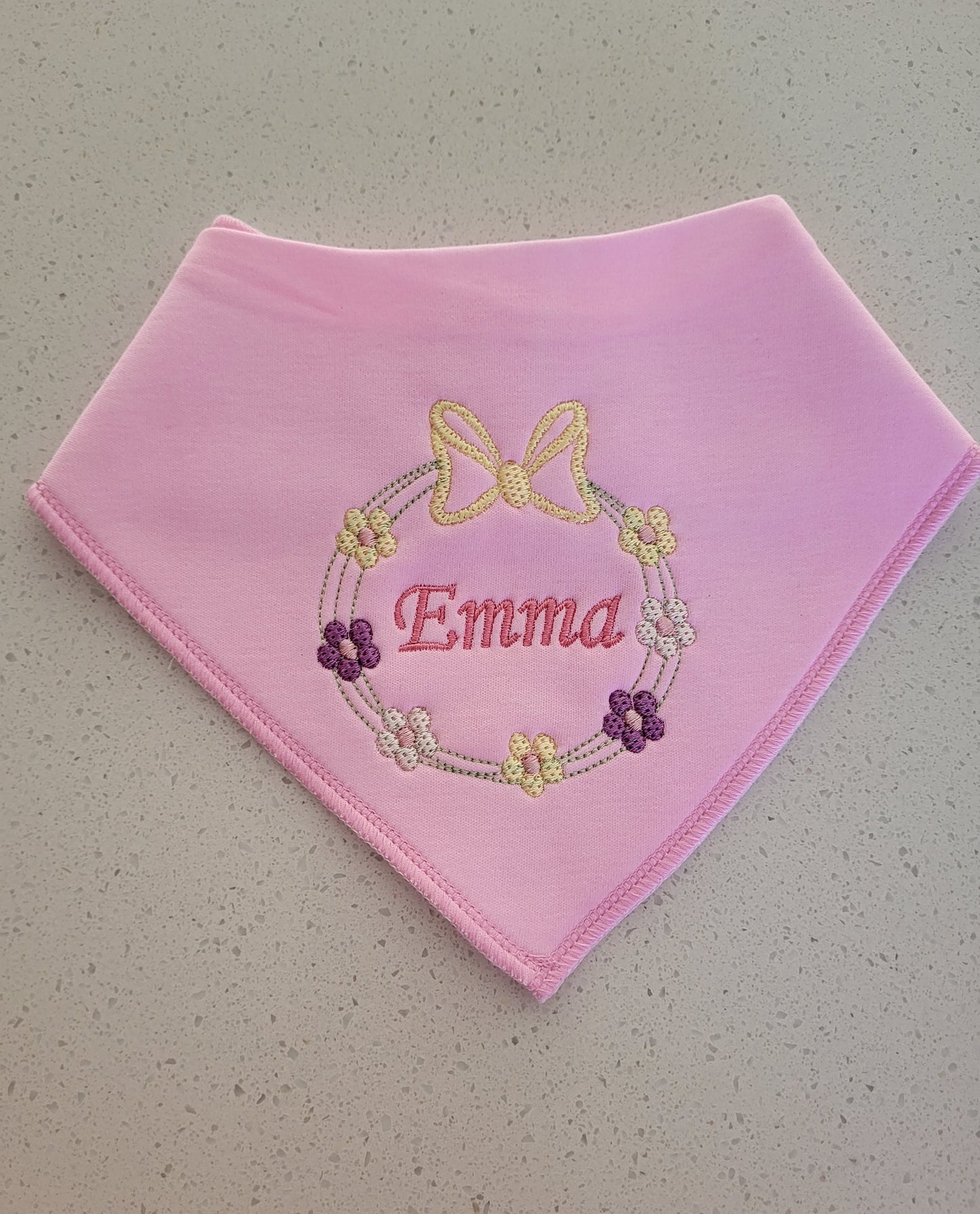 personalised daisy chain baby bib