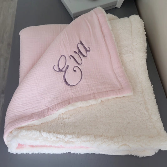 Baby pink Teddy fleece blanket