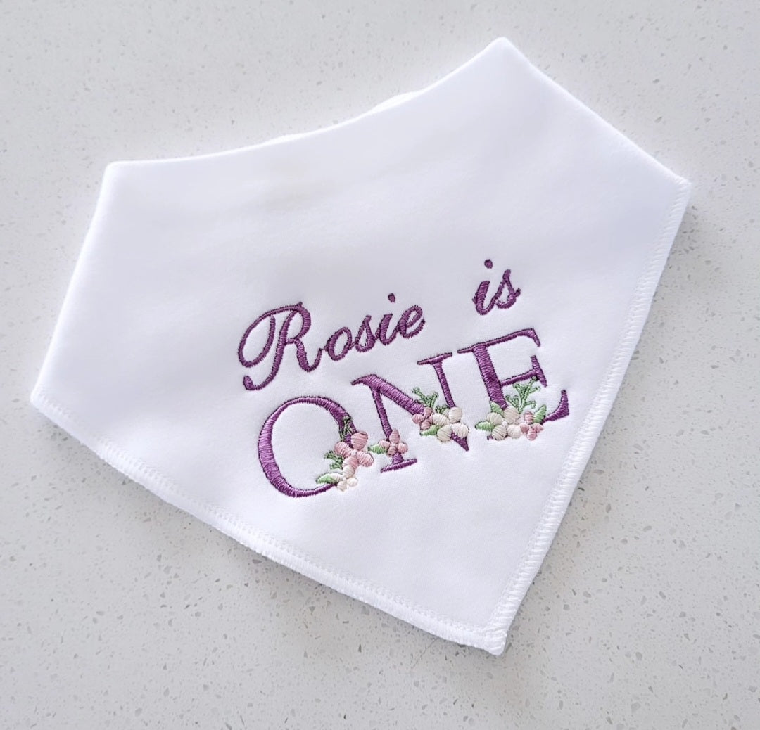 Personalised 'ONE' birthday bib