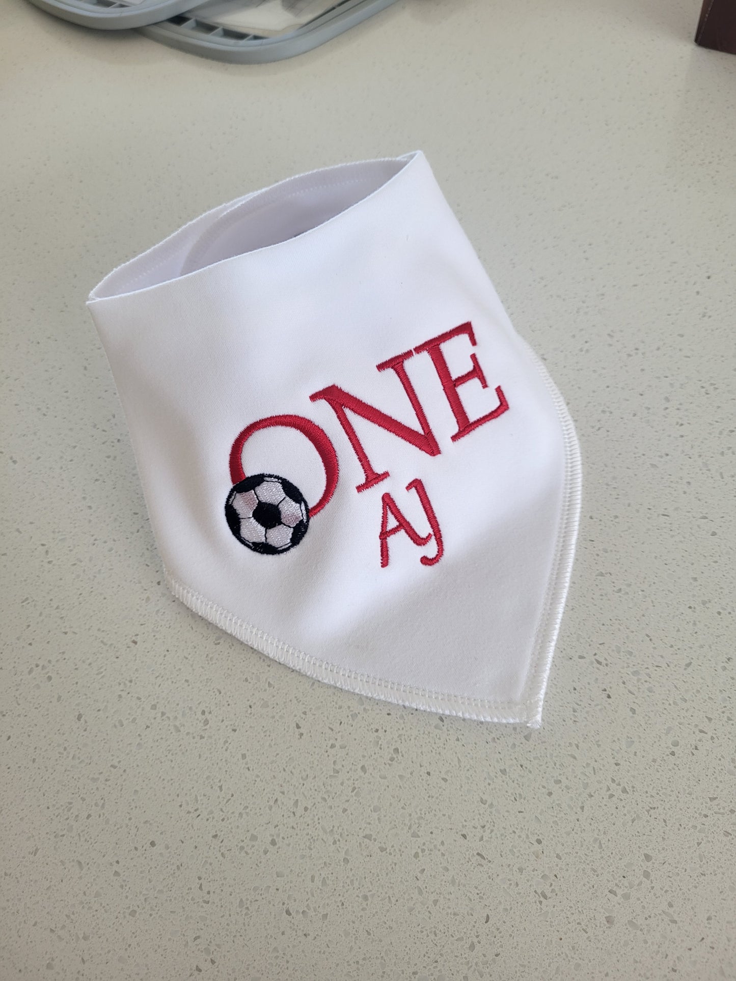 Soccor theme 1st birthday bib