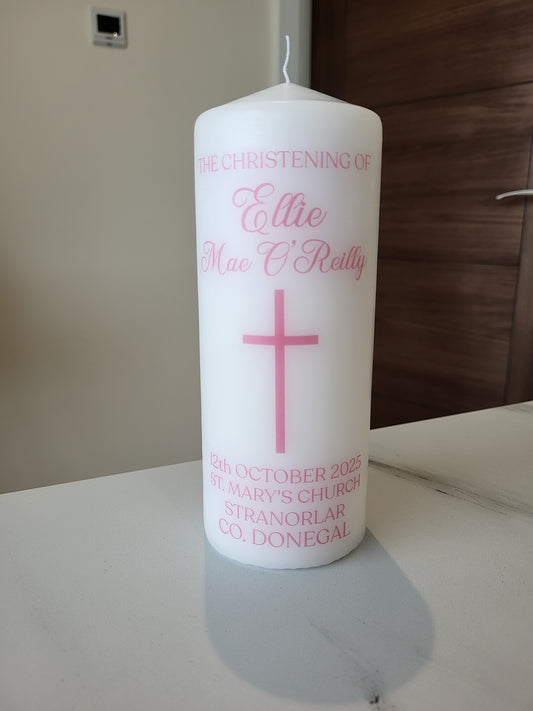 Extra detail christening candle