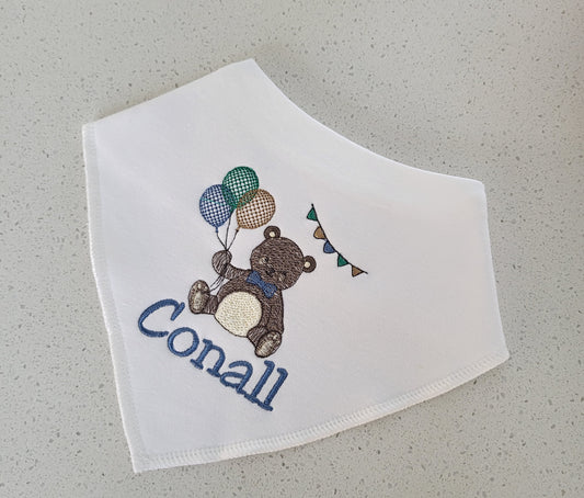 Personalised teddy bear bib