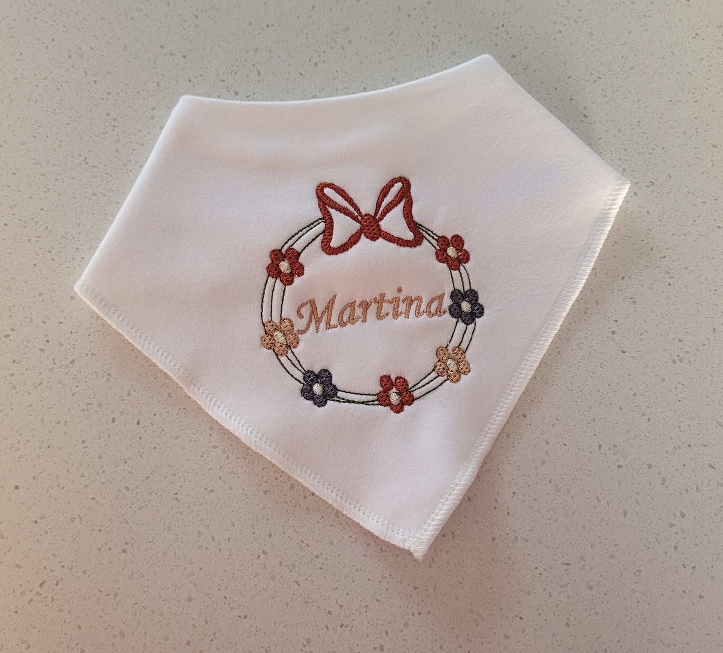 personalised daisy chain baby bib