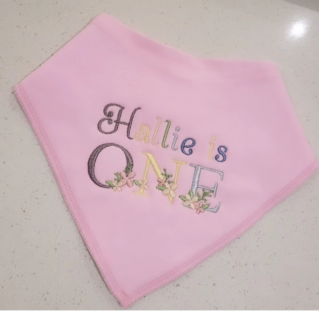 Personalised 'ONE' birthday bib