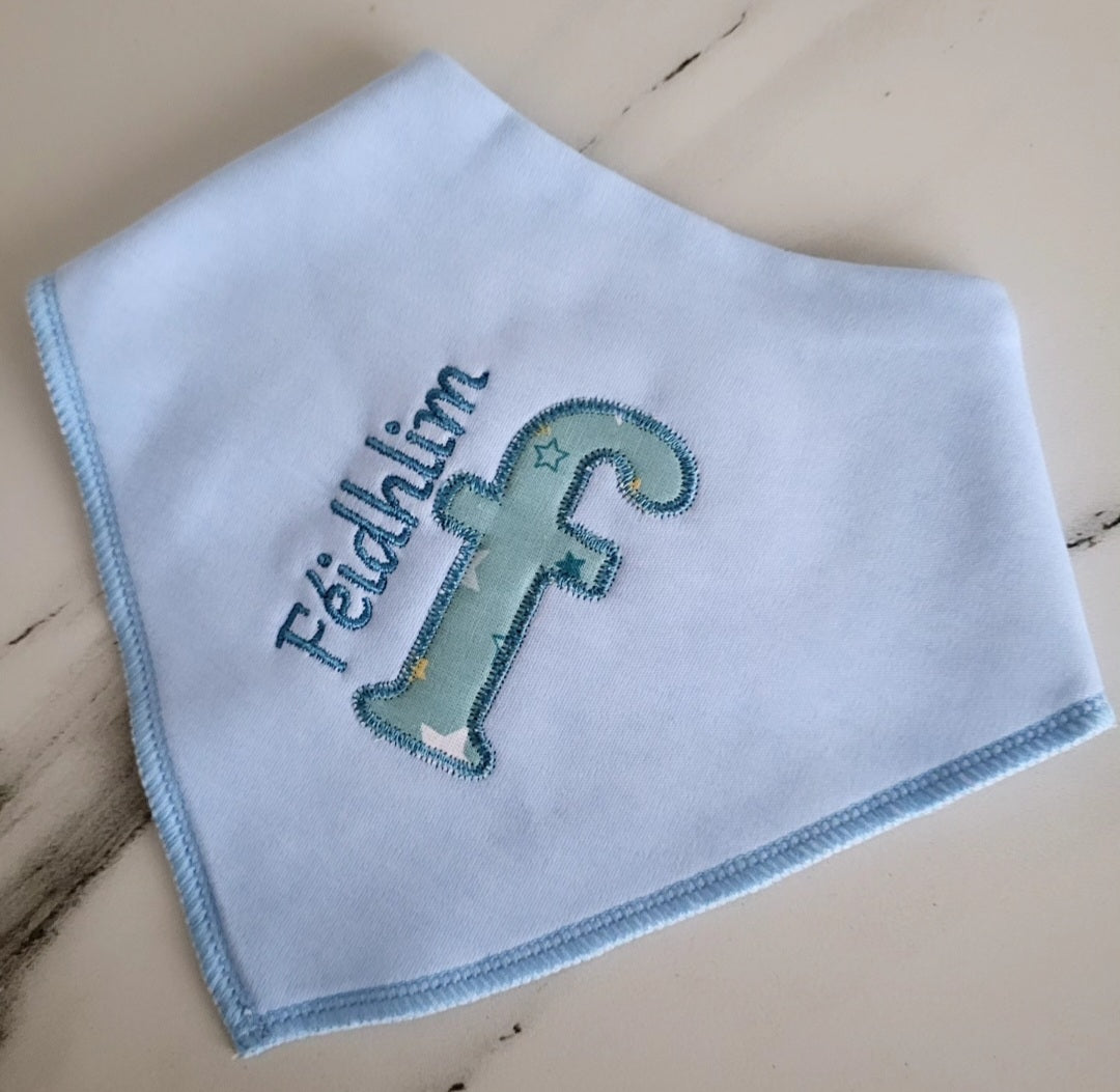 Blue personalised bib