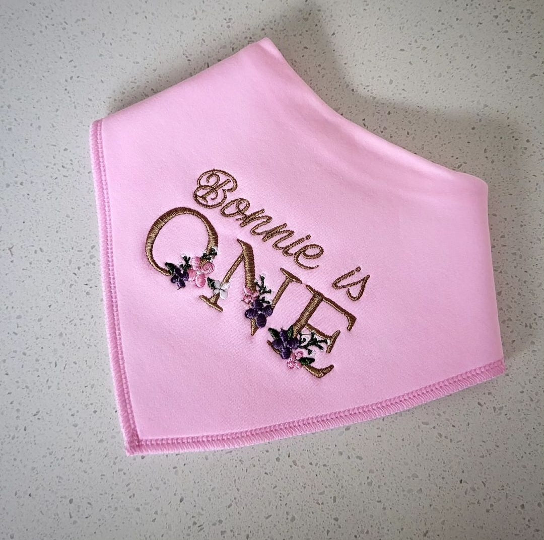 Personalised 'ONE' birthday bib