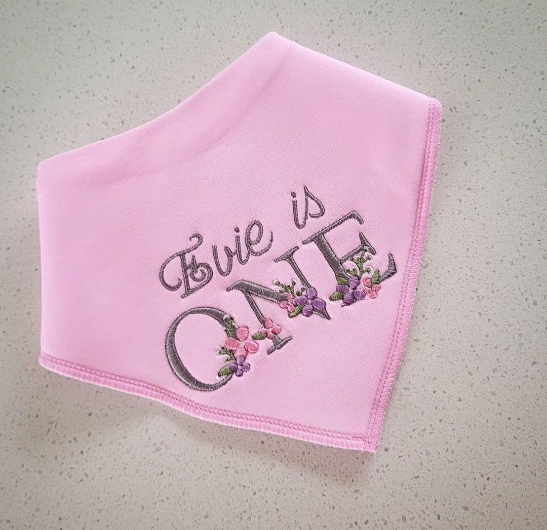 Personalised 'ONE' birthday bib