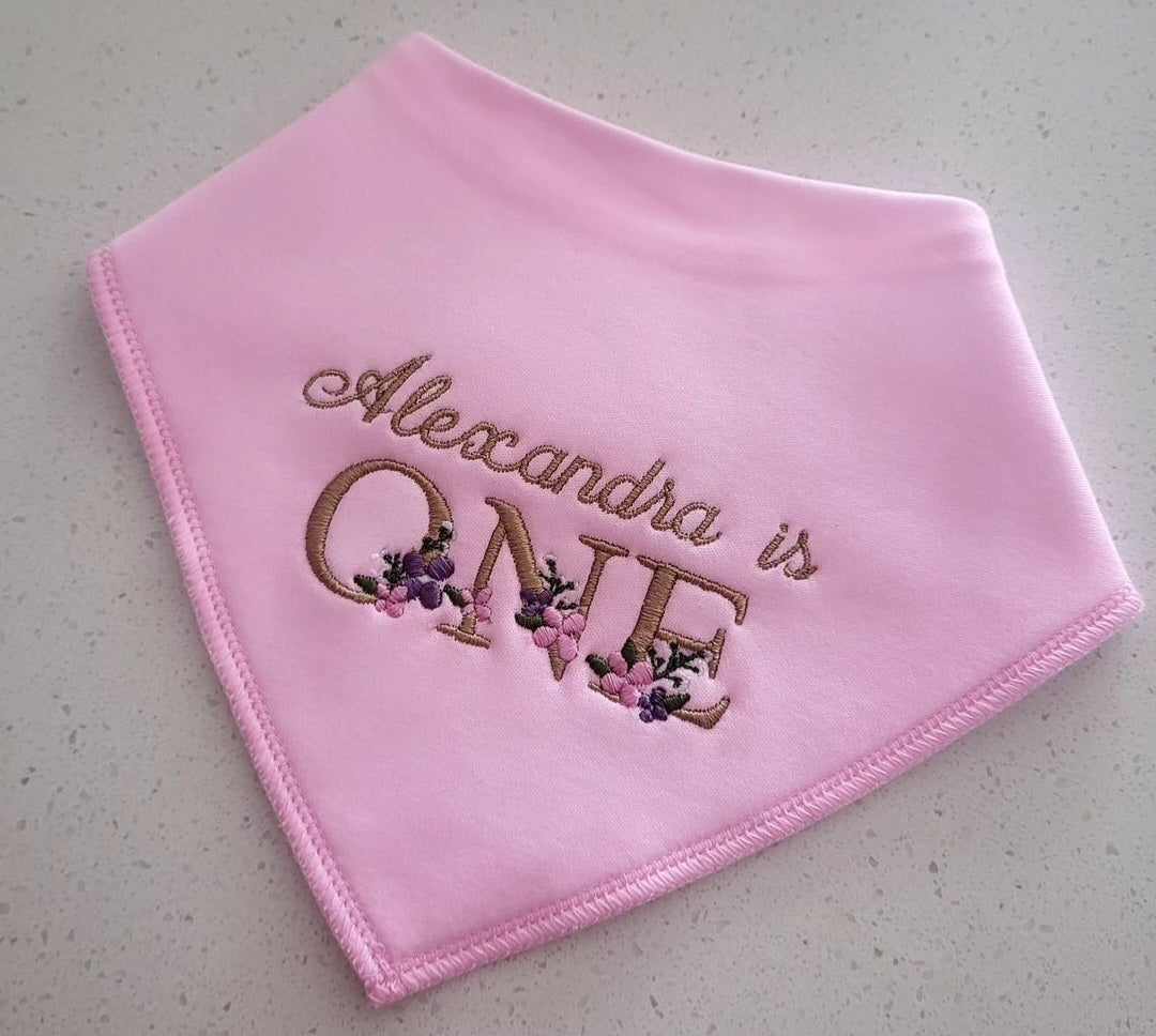 Personalised 'ONE' birthday bib
