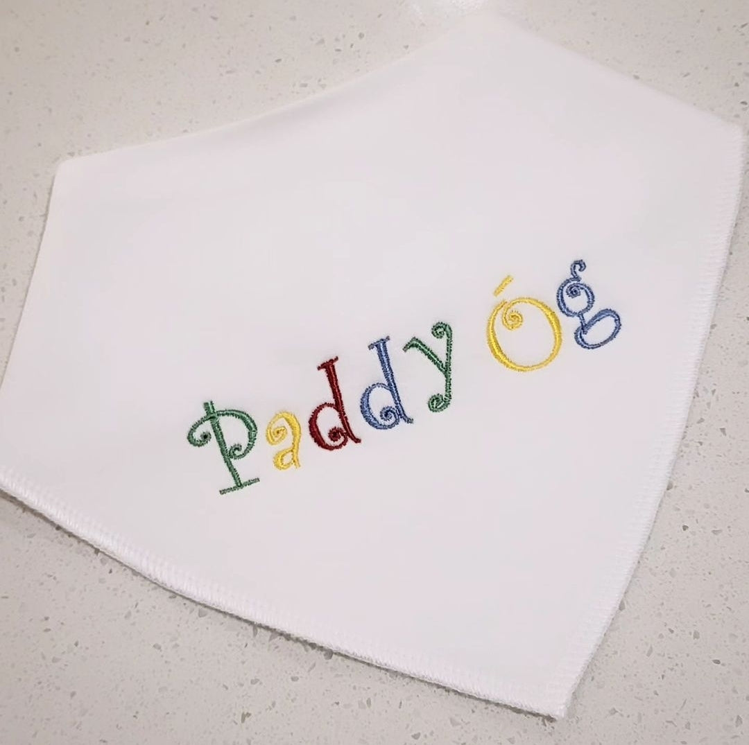 boys multicoloured personalised bib