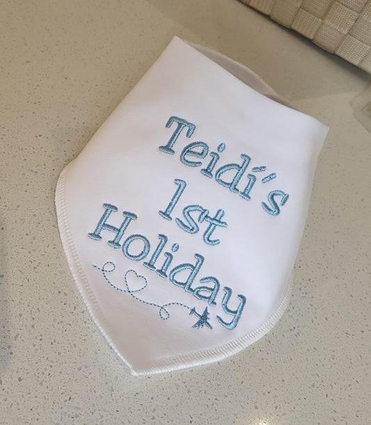 Personalised 1st holiday bib