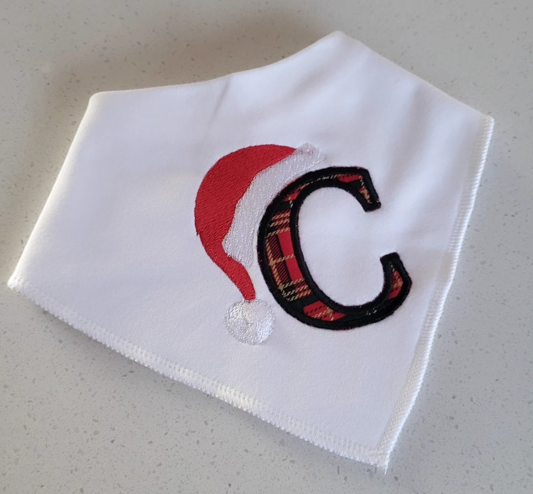 Personalised letter tartan design bib
