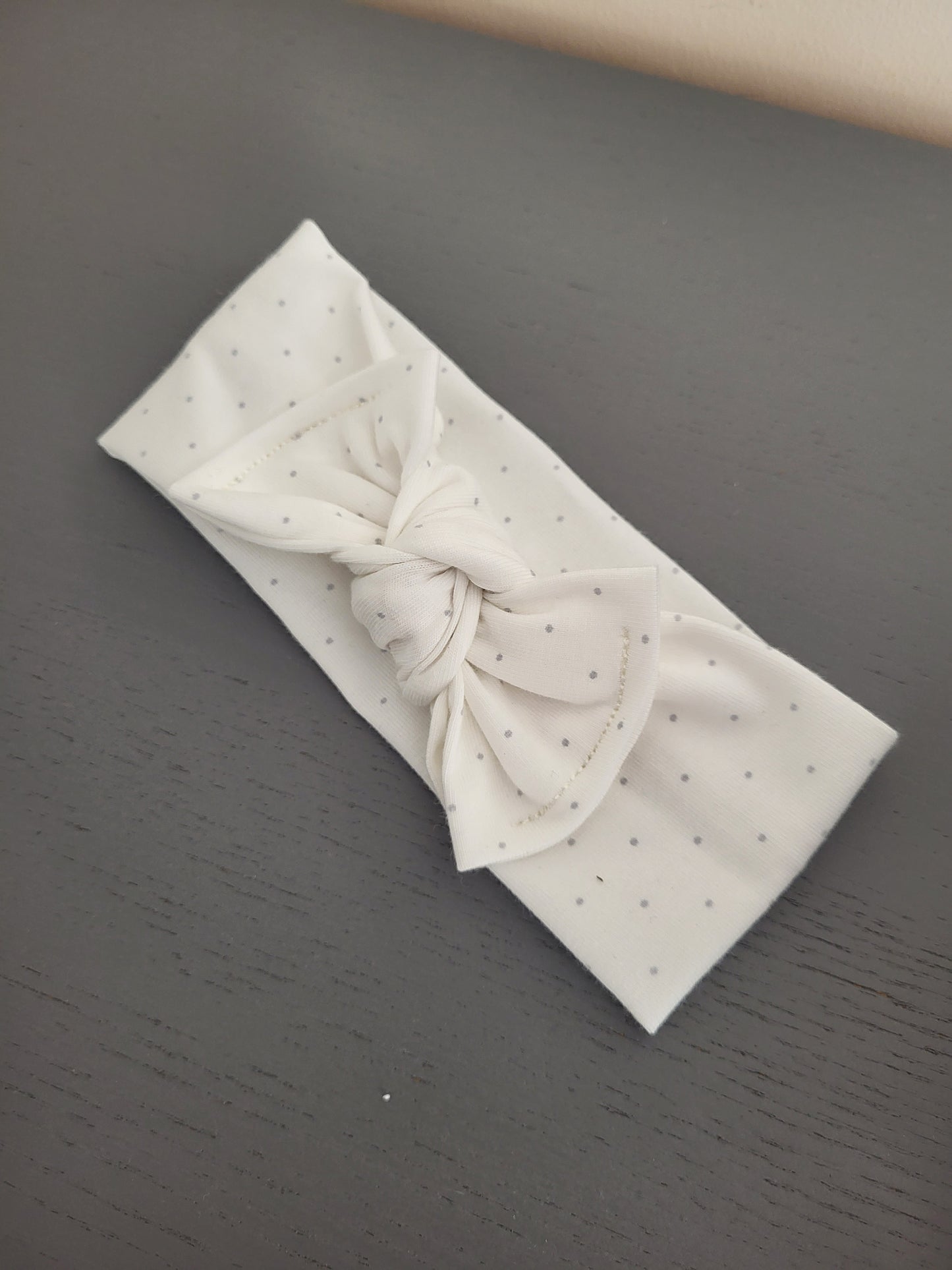 Silver polka dot headband