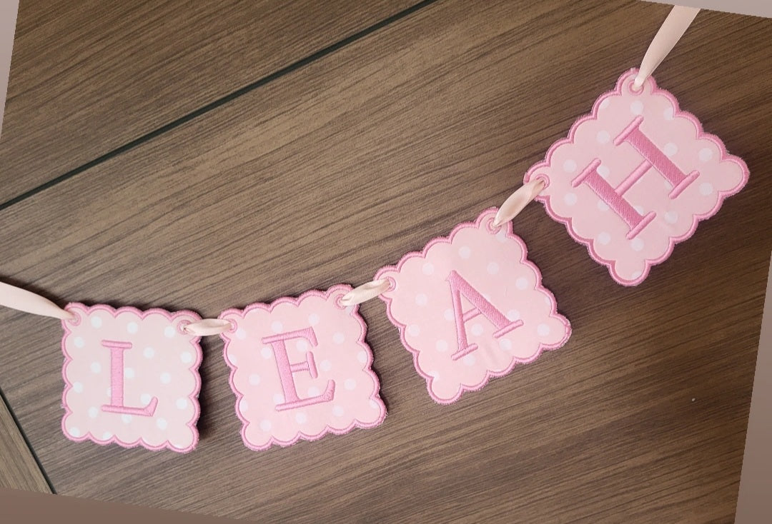 Bespoke childrens name banners - made to order