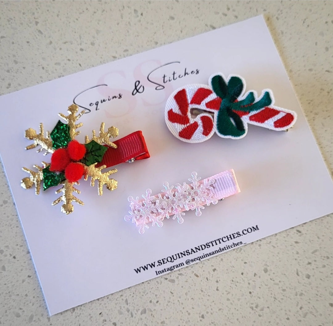 Set of 3 xmas clips