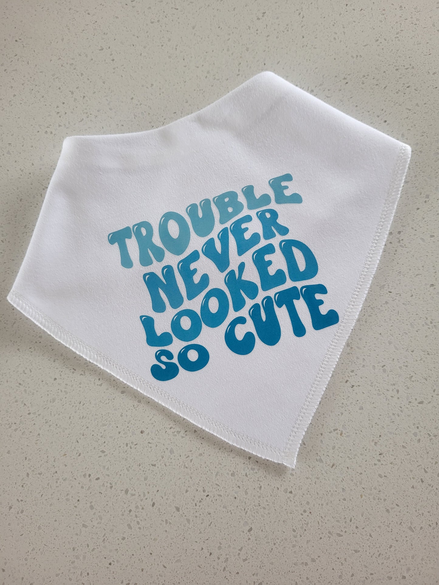 Trouble never looked so cute bib