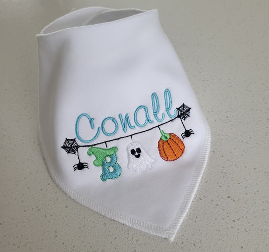 Boys personalised halloween bib