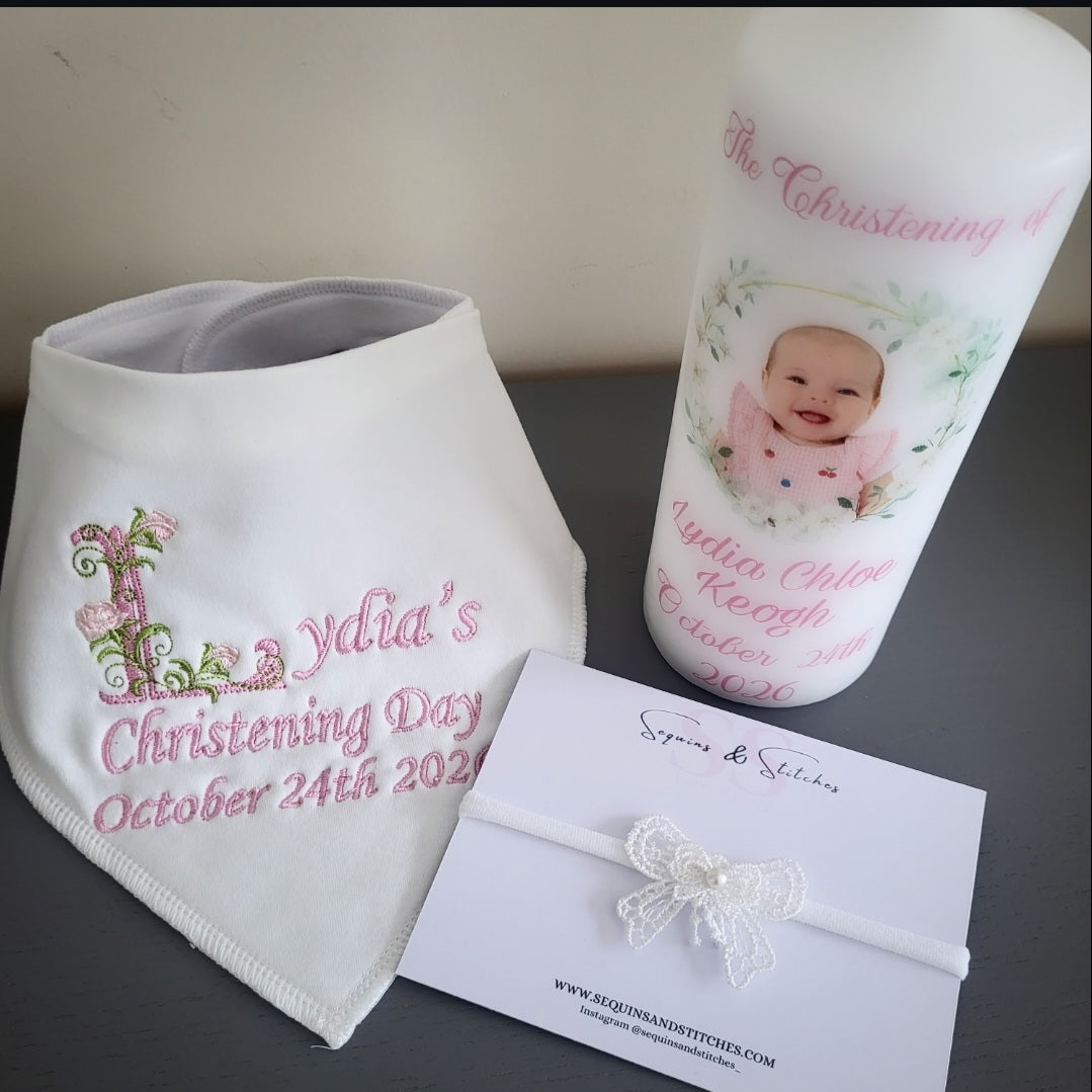 Girls floral christening bundle