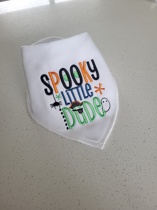 Spooky dude halloween bib