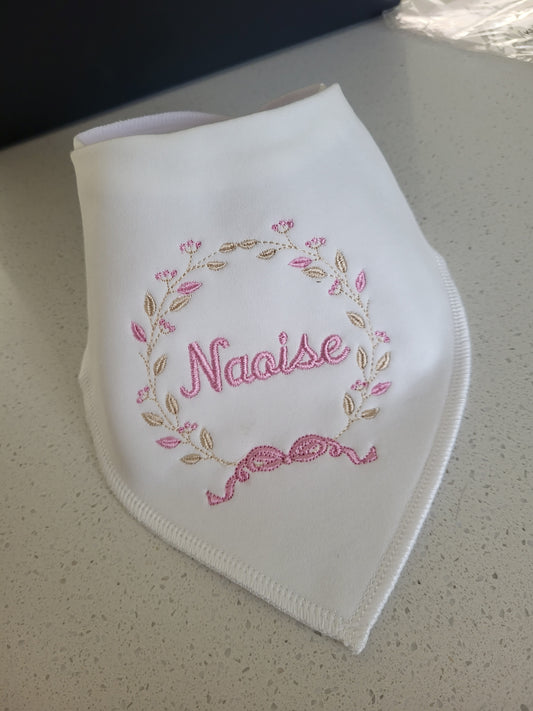 Pink champagne personalised bib