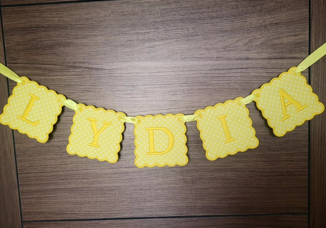 Bespoke childrens name banners - made to order