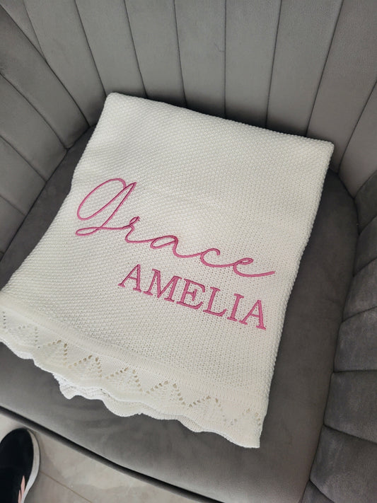 Double name baby blanket