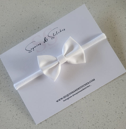 Snow white cotton hairbow