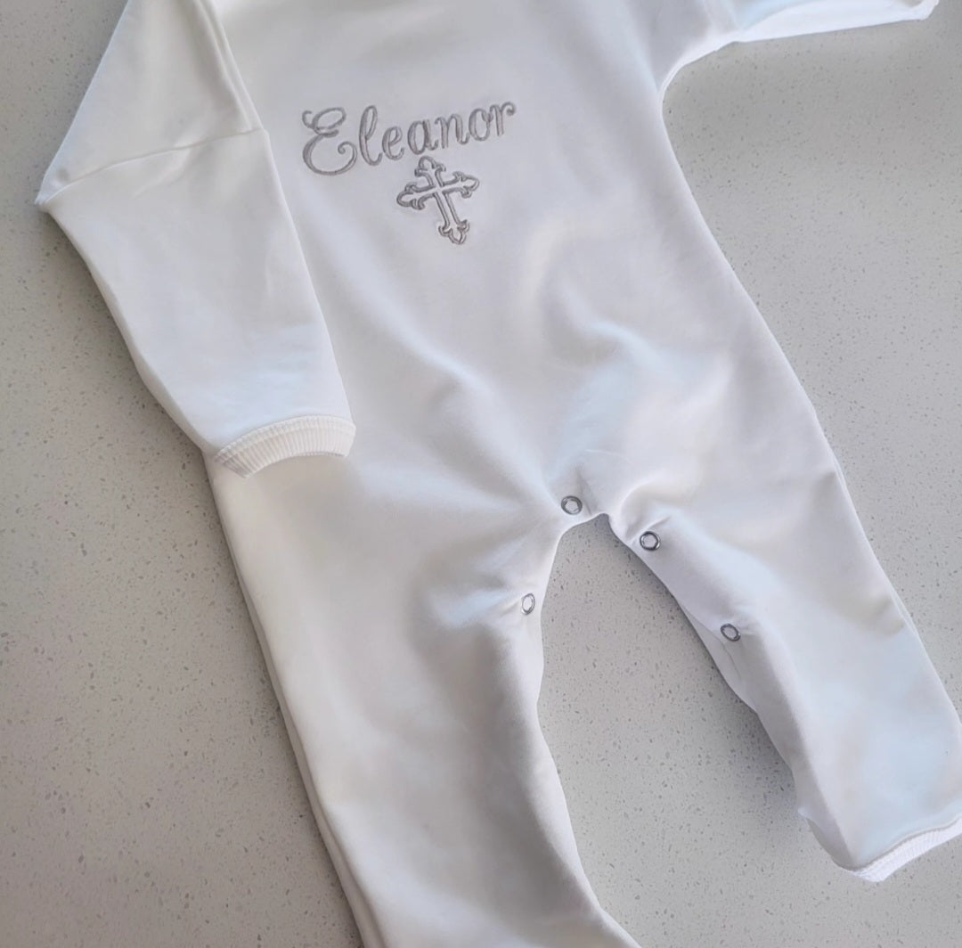 Personalised christening babygrow