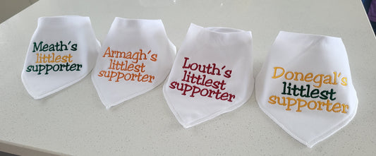 Gaa little supporter bib ( not personalised, county name only to be added to the box )