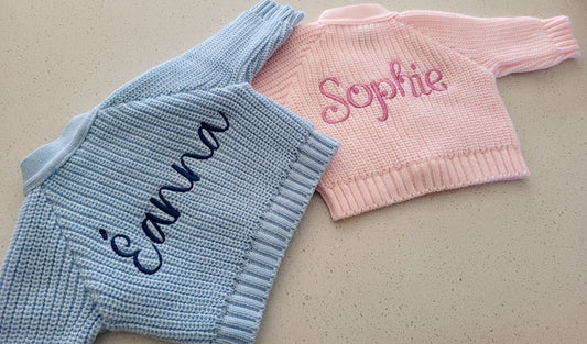 Personalised Newborn baby cardigans