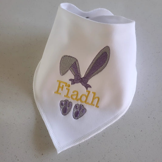 Personalised bunny bib ( purple )